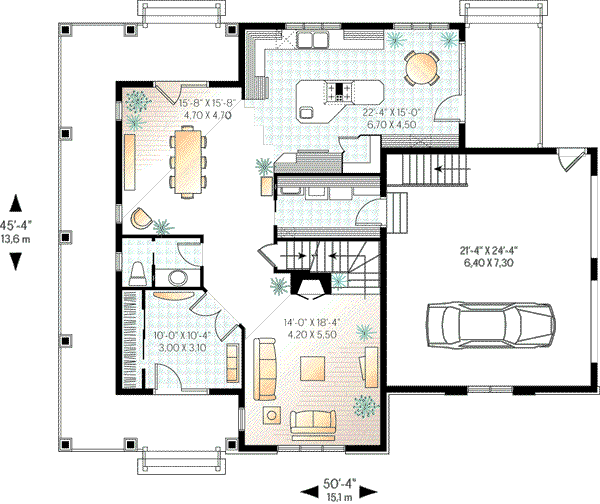 House Plan Design - Country Floor Plan - Main Floor Plan #23-384