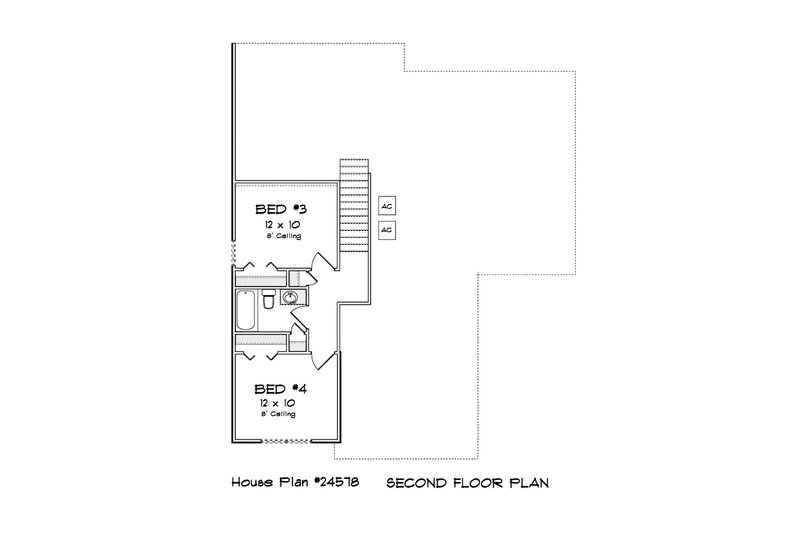 House Blueprint - Floor Plan - Upper Floor for Cottage House Plan #513-2371 - 4 bed, 3 bath