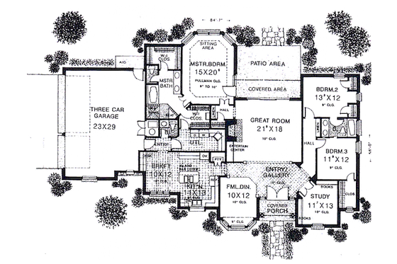 Floor Plan - Main Floor for Traditional House Plan #310-837 - 3 bed, 2.5 bath