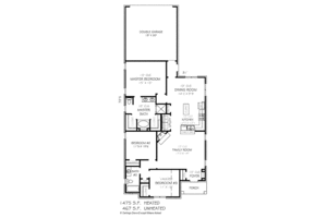 Floor Plan - Main Floor for European House Plan #424-42 - 3 bed, 2 bath