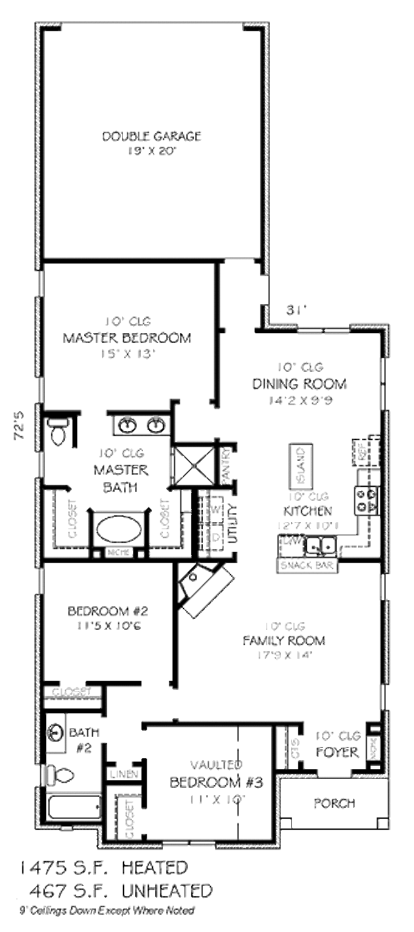 European Floor Plan - Main Floor Plan #424-42