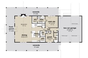 Floor Plan - Main Floor for Barndominium House Plan #120-282 - 3 bed, 3 bath