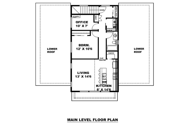 Architectural House Design - Floor Plan - Upper Floor for Craftsman House Plan #117-982 - 1 bed, 1 bath