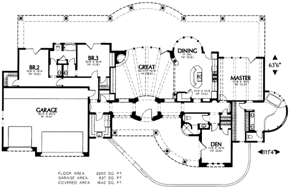 Adobe / Southwestern Style House Plan - 3 Beds 3 Baths 2900 Sq/Ft Plan ...