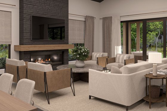 Interior - Family Room for Barndominium House Plan #455-327 - 3 bed, 2.5 bath