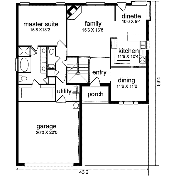 House Design - Traditional Floor Plan - Main Floor Plan #84-187