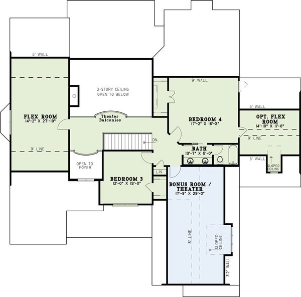 Architectural House Design - Craftsman Floor Plan - Upper Floor Plan #17-2442