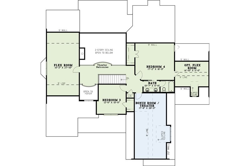 House Design - Floor Plan - Upper Floor for Craftsman House Plan #17-2442 - 4 bed, 3 bath