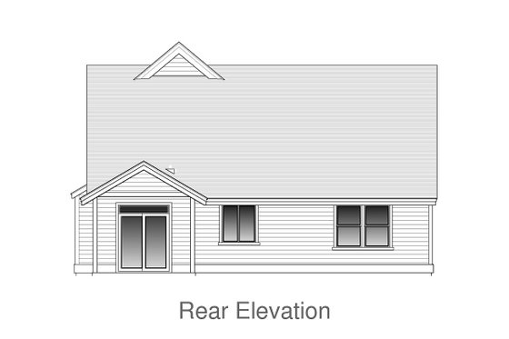 Exterior - Rear Elevation for Craftsman House Plan #53-506 - 5 bed, 3 bath