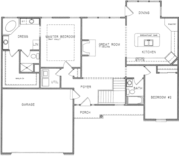 Ranch Floor Plan - Main Floor Plan #6-204