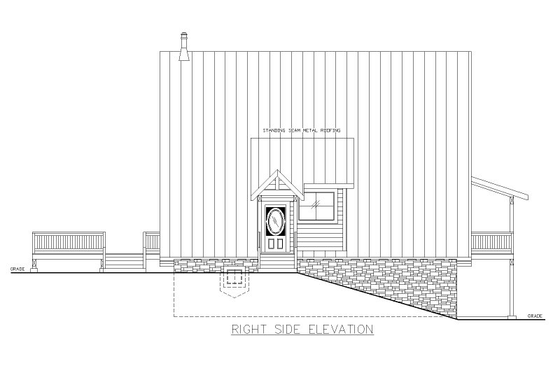 House Design - Exterior - Other Elevation 1 for Cabin House Plan #117-1014 - 2 bed, 2 bath