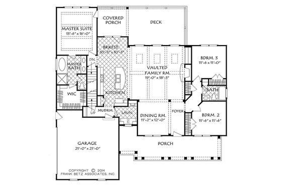 Floor Plan - Main Floor for Country House Plan #927-17 - 4 bed, 3 bath