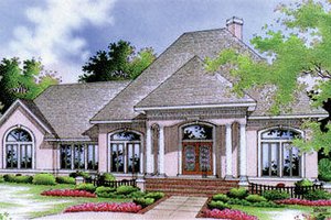 European Exterior - Front Elevation Plan #45-273
