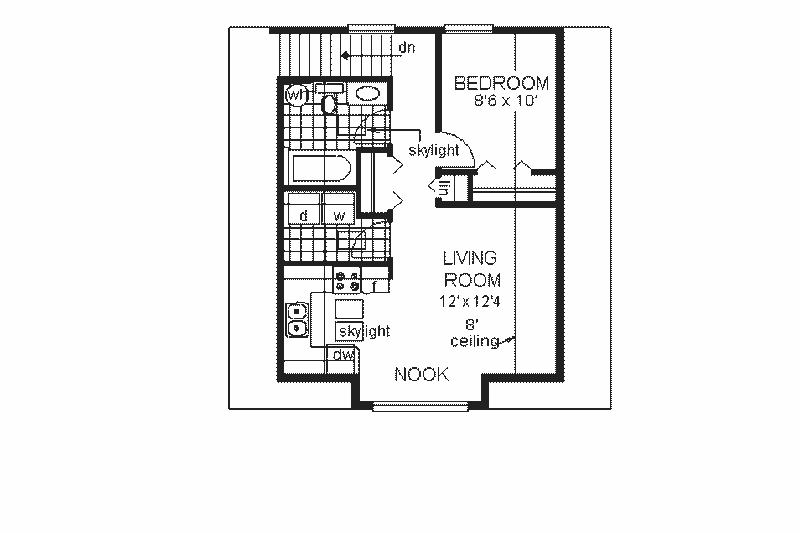 Home Plan - Floor Plan - Upper Floor for Traditional House Plan #18-401 - 1 bed, 1 bath