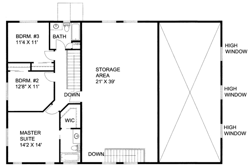 House Design - Floor Plan - Upper Floor for Traditional House Plan #117-731 - 3 bed, 2.5 bath