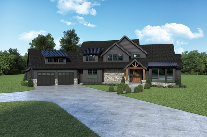 Dream House Plan - Craftsman Exterior - Front Elevation Plan #1070-187