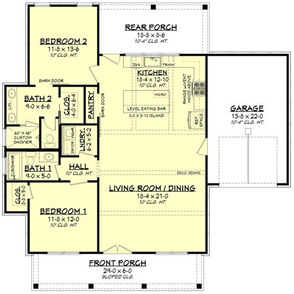 Home Plan - Farmhouse Floor Plan - Main Floor Plan #430-290