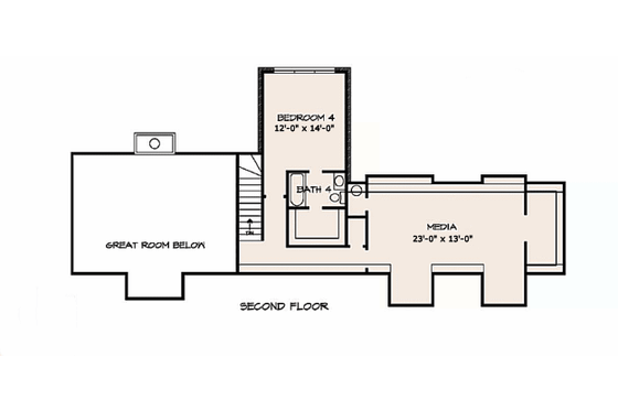 Floor Plan - Upper Floor for Traditional House Plan #140-137 - 4 bed, 4.5 bath