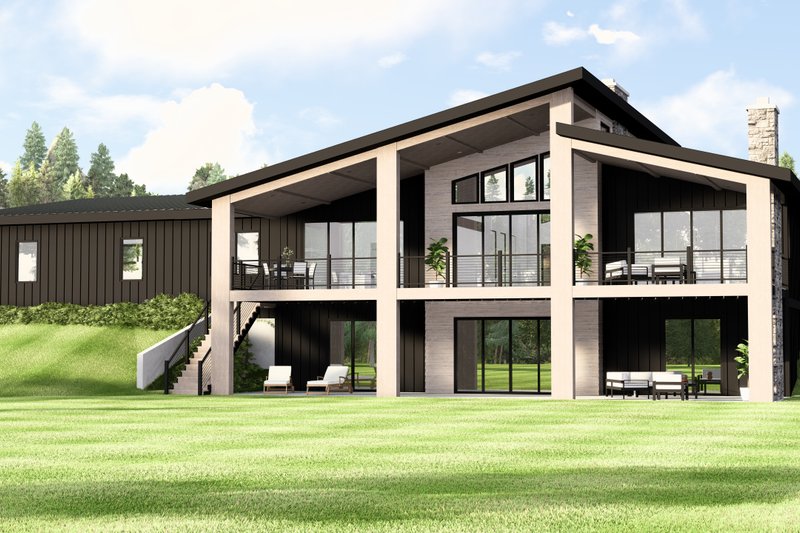 Dream House Plan - Exterior - Rear Elevation 2 for Contemporary House Plan #1064-385 - 2 bed, 2 bath