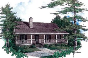 Dream House Plan - Cabin Exterior - Front Elevation Plan #14-140