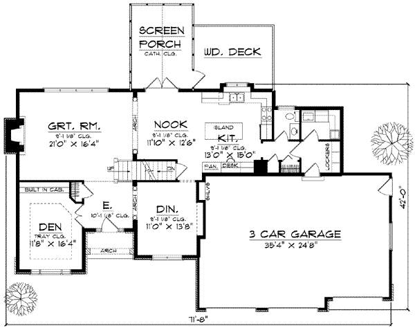 House Design - Traditional Floor Plan - Main Floor Plan #70-605