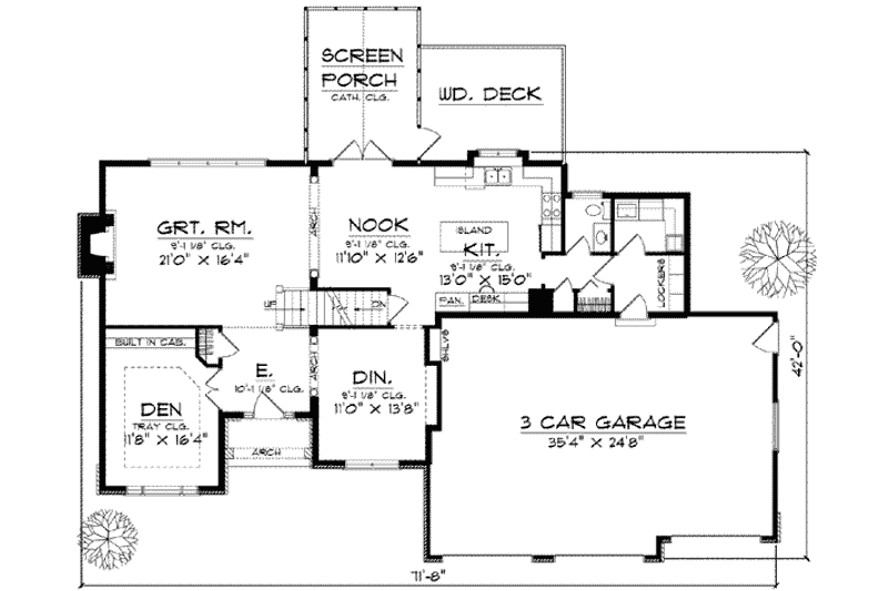 Home Plan - Floor Plan - Main Floor for Traditional House Plan #70-605 - 4 bed, 2.5 bath