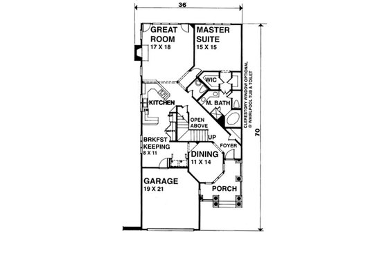 Floor Plan - Main Floor for Mediterranean House Plan #30-201 - 3 bed, 2.5 bath