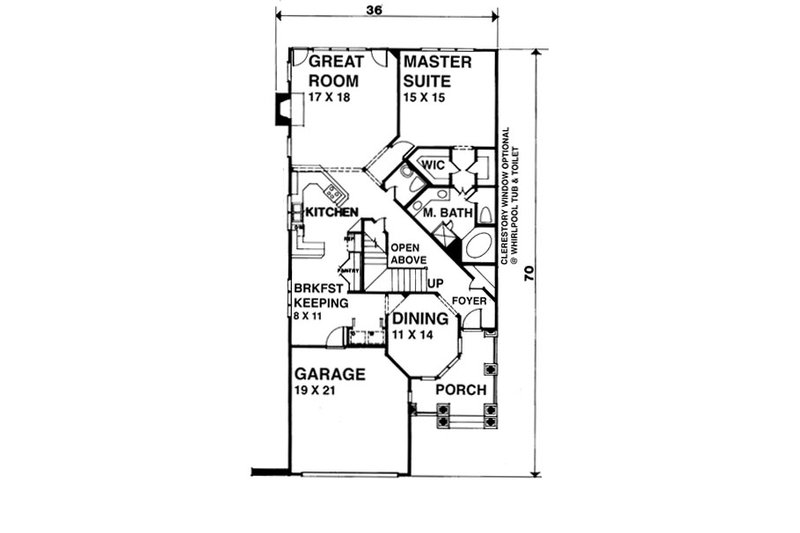 Dream House Plan - Floor Plan - Main Floor for Mediterranean House Plan #30-201 - 3 bed, 2.5 bath