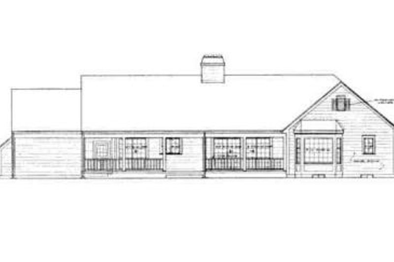 Dream House Plan - Exterior - Rear Elevation for Ranch House Plan #72-212 - 4 bed, 2.5 bath