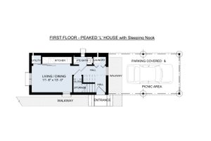 Floor Plan - Main Floor for Traditional House Plan #905-6 - 2 bed, 2 bath