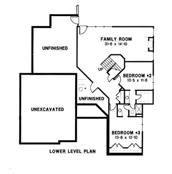 European Floor Plan - Lower Floor Plan #67-161