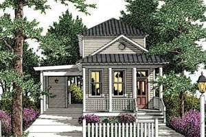 Cottage Exterior - Front Elevation Plan #406-258