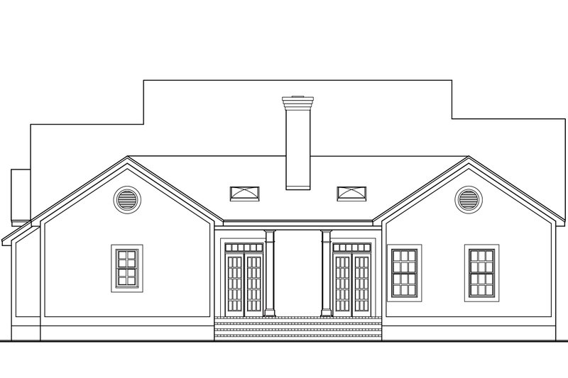 Dream House Plan - Exterior - Rear Elevation for Southern House Plan #406-284 - 4 bed, 2.5 bath