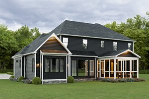 Exterior - Rear Elevation 1 for Colonial House Plan #1089-36 - 4 bed, 3.5 bath
