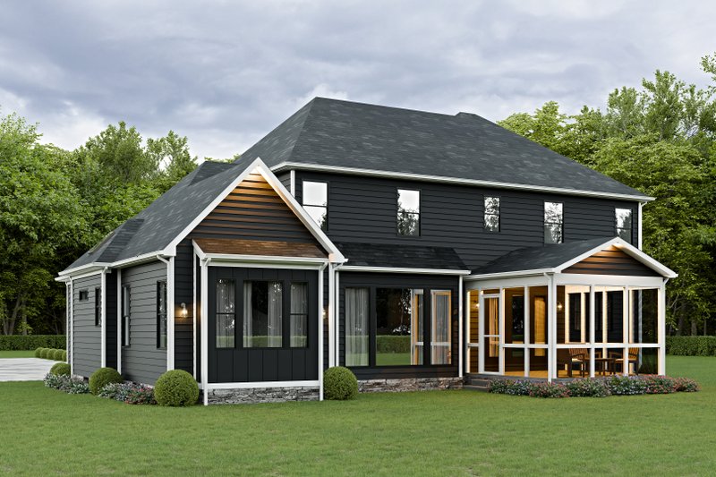House Blueprint - Exterior - Rear Elevation 1 for Colonial House Plan #1089-36 - 4 bed, 3.5 bath
