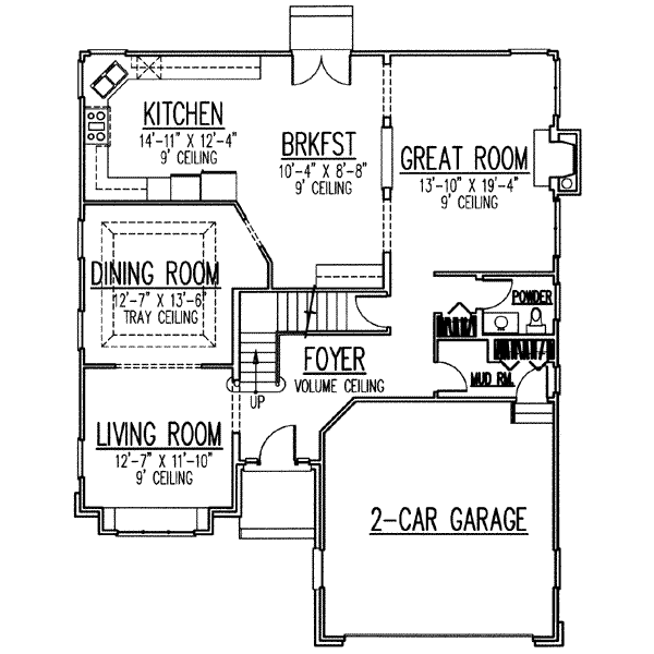 Traditional Floor Plan - Main Floor Plan #9-105