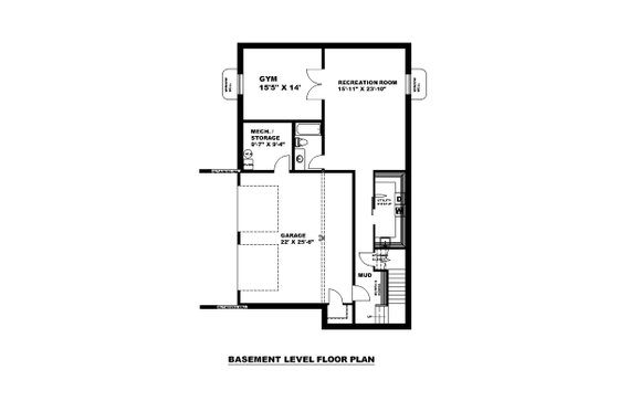 Floor Plan - Lower Floor for Traditional House Plan #117-912 - 5 bed, 5 bath