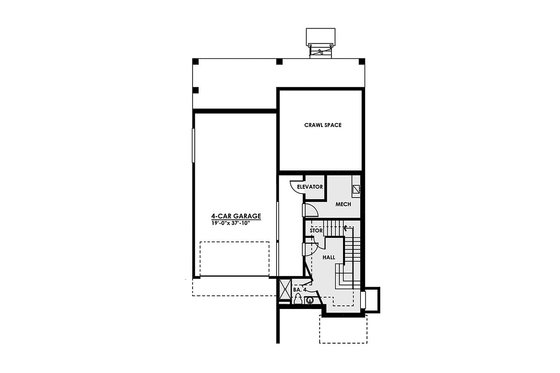 Floor Plan - Lower Floor for Contemporary House Plan #1066-35 - 4 bed, 4.5 bath