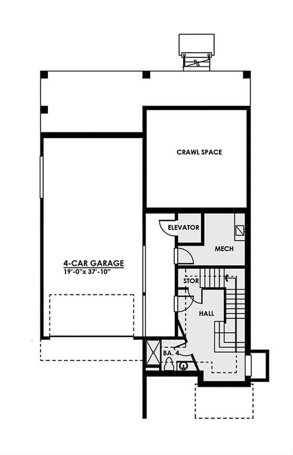 Contemporary Floor Plan - Lower Floor Plan #1066-35