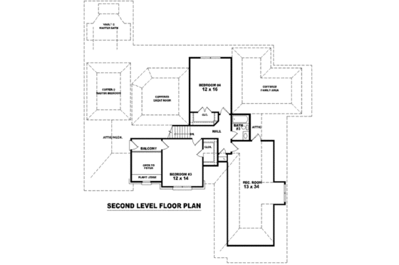 Floor Plan - Upper Floor for Traditional House Plan #81-1205 - 4 bed, 3.5 bath