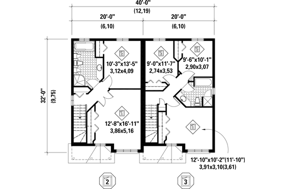 Floor Plan - Upper Floor for Traditional House Plan #25-4399 - 5 bed, 2 bath