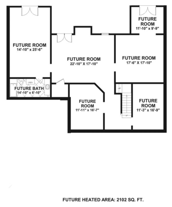 Craftsman Floor Plan - Lower Floor Plan #56-726