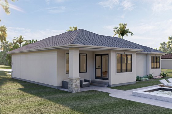 Exterior - Other Elevation 1 for Mediterranean House Plan #455-114 - 3 bed, 2 bath