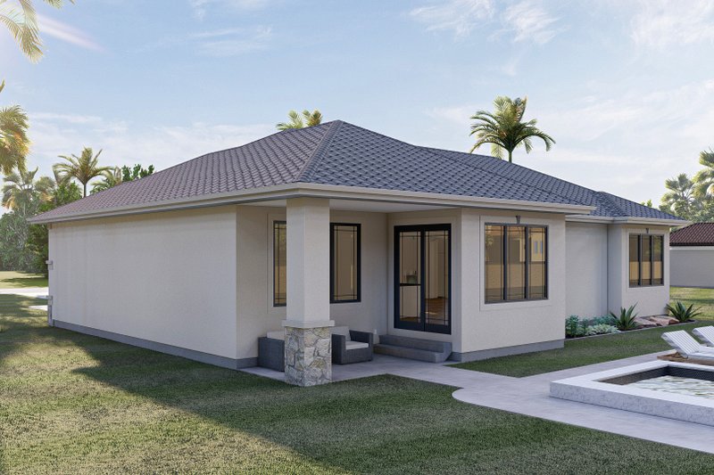 House Blueprint - Exterior - Other Elevation 1 for Mediterranean House Plan #455-114 - 3 bed, 2 bath