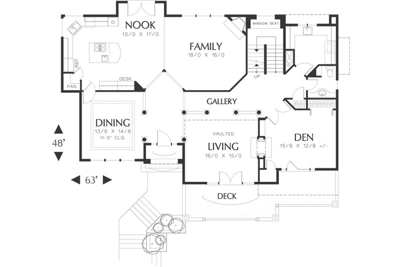 House Design - Mediterranean house plan, main level floor plan