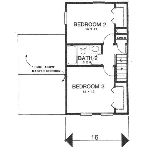 Cottage Floor Plan - Upper Floor Plan #30-192