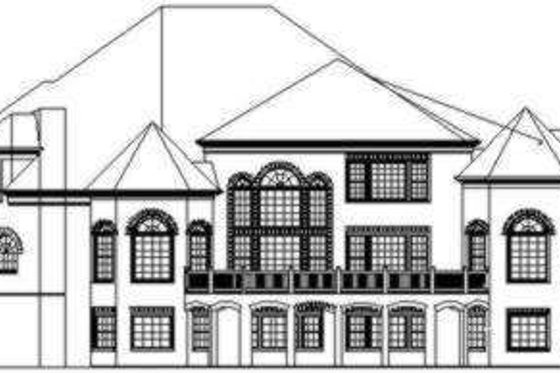 Exterior - Rear Elevation for Classical House Plan #119-207 - 4 bed, 5 bath