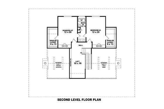 Floor Plan - Upper Floor for Country House Plan #81-13908 - 3 bed, 2.5 bath