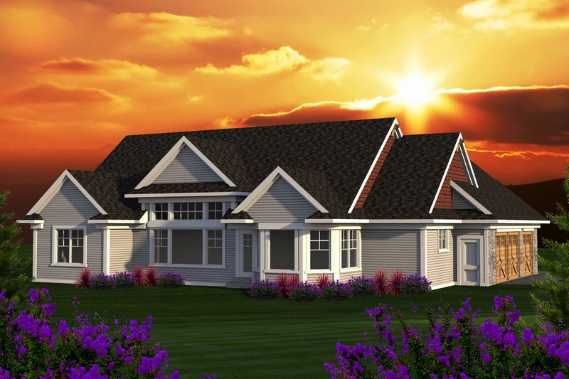 Home Plan - Exterior - Rear Elevation for Ranch House Plan #70-1168 - 3 bed, 2 bath