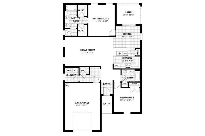 Traditional Style House Plan 2 Beds 2 Baths 1352 Sqft Plan 1058 238